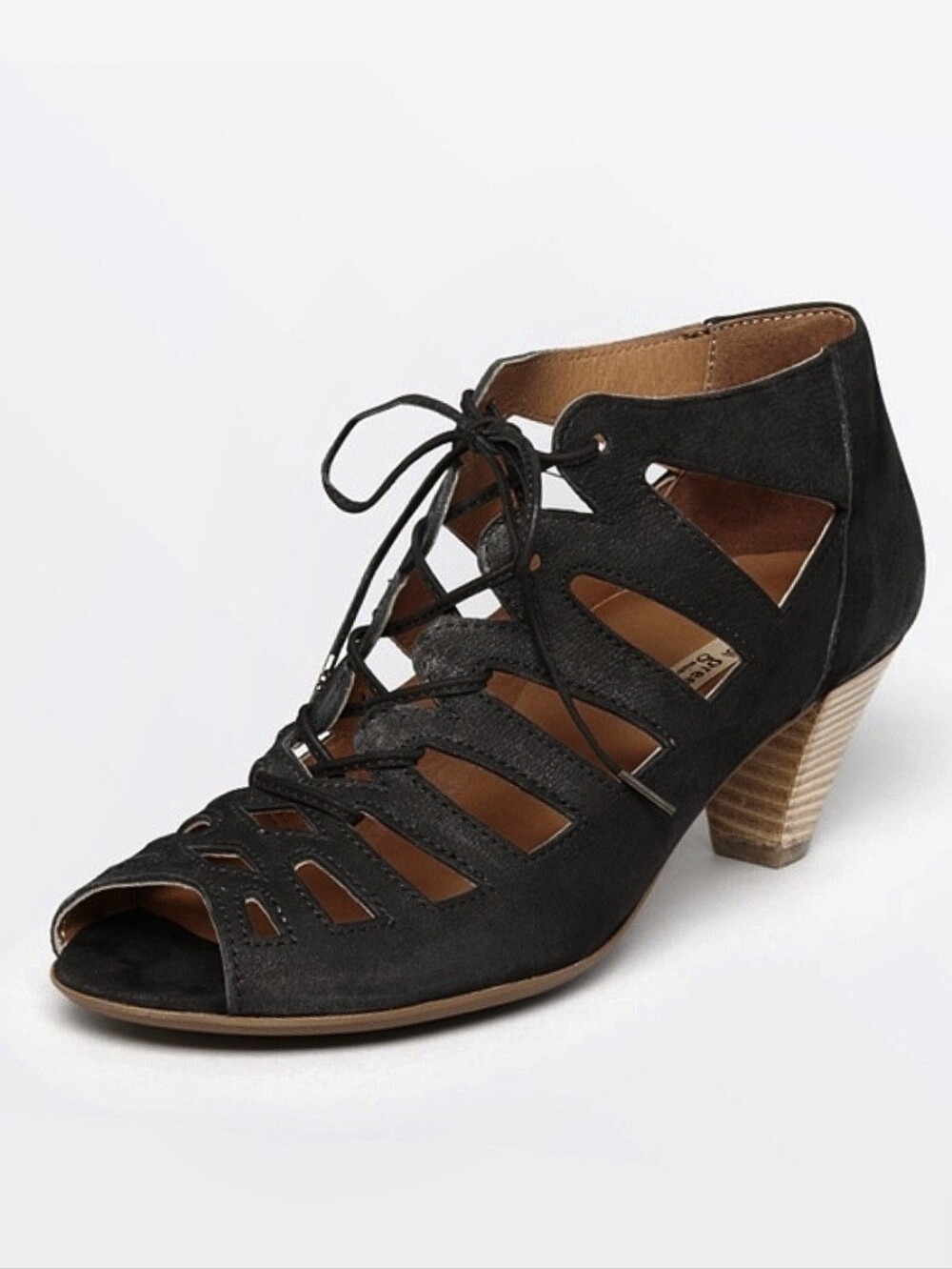 Paul Green Prague Lace Up Peep Toe Heeled Sandals US 8